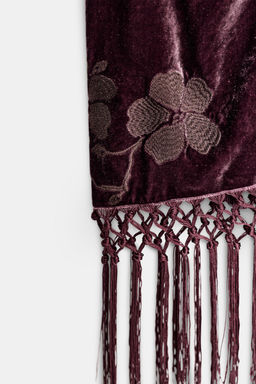 MID-WAIST VELVET SARONG SKIRT WITH FLOES EMBROIDERY - Zara фото 9
