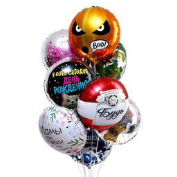 Цена за 5 шт. Воздушный шар фольгированный 18" «Мамы как пуговки», круг