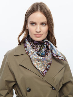 Платок жен. шелк 90х90 E04-8231-15 - Eleganzza фото 4