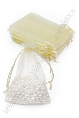 Мешочек из органзы 10*14 см (50 шт) SF-7584, кремовый