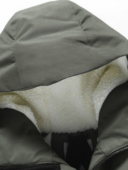 Парка зимняя подростковая для мальчика с капюшоном цвета хаки 9533Kh - Valianly фото 11