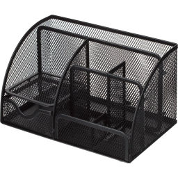 Подставка-органайзер 7отд 130x220x140мм с выдв.ячейкой металл сетка черн - Attache фото 2