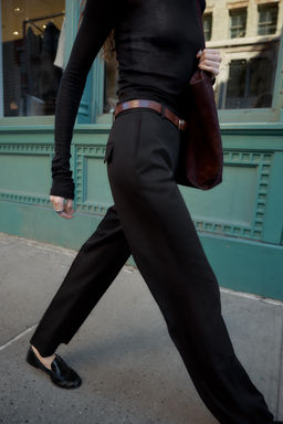 STRAIGHT-LEG TROUSERS WITH BELT