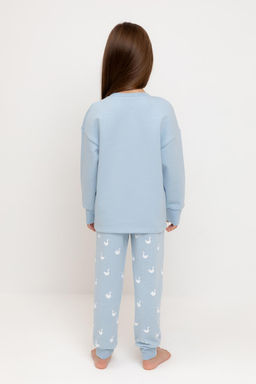 К 1567/голубое стекло,лебеди пижама дет