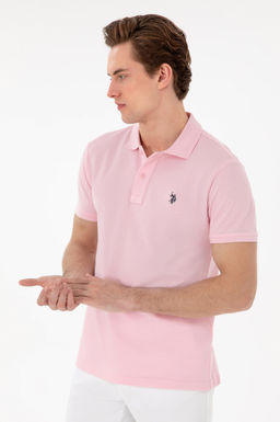 Erkek Slim Fit Polo Yaka A__k Pembe Basic Ti__rt Sepette S_rpriz _ndirim