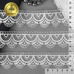 Кружево гипюр KRUZHEVO арт.TBY.8G8100 шир.33мм цв.01 белый уп.13,71м
