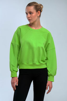 Арт. 15110/1 Свитшот женский укороченный one size (42-50) Цвет:салатовый - Калинка фото 8