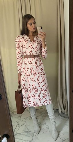 m2911 Платье-халат с веточками