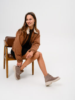 Ботинки 308.927be. капучино замша/Байка