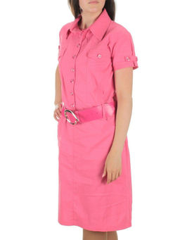9939 PINK Платье женское (85% хлопок, 10% вискоза, 5% лайкра)