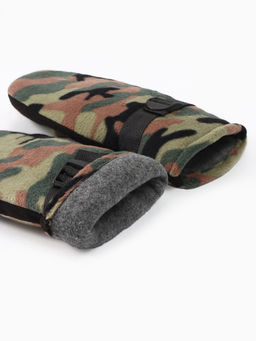 Варежки флисовые зимние мужские, размер 25 см, хаки