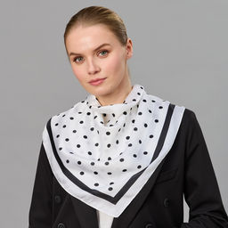 Платок 68х68 Горошек, цвет белый - Мастерская ПОКРОВ фото 4