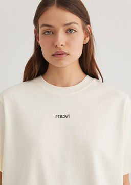 Mavi Logo Bask?l? Beyaz Tisort  фото 5