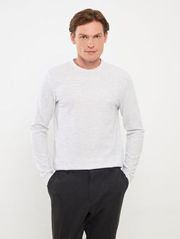 Bisiklet Yaka Uzun Kollu Erkek Sweatshirt