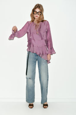 ASYMMETRIC RUFFLED TOP - Zara фото 9