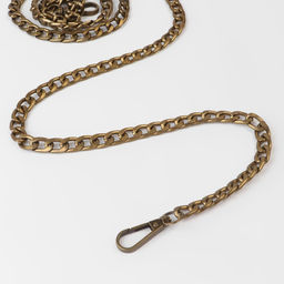 Цепочка для сумки, плоская, с карабинами, алюминиевая, 9×14 мм, 120 см, цвет бронзовый