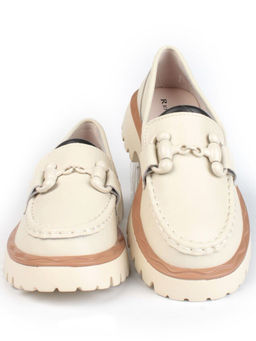 03-HY6-1D BEIGE Лоферы женские (натуральная кожа) - Фабричный китай фото 9