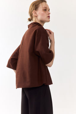 Camisa oversize en mezcla de lino - H&m фото 8