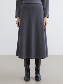 Beli Lastikli A Kesim Triko Etek