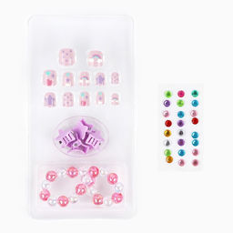 Детские накладные ногти «Милахи», 12 шт., набор с браслетом и заколками