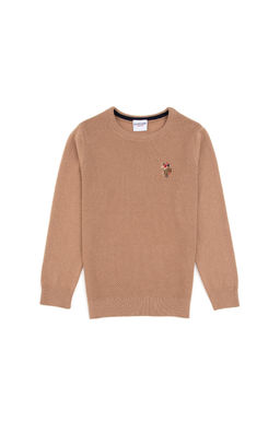 Erkek _ocuk Camel Melanj Bisiklet Yaka Basic Kazak