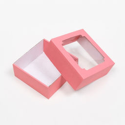 Цена за 5 шт. Коробка сборная, крышка-дно, с окном, красная, 14,5 х 14,5 х 6 см - UPAK LAND фото 3