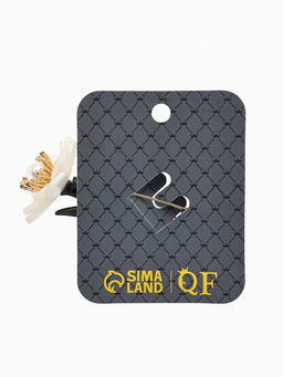 Брошь «Цветок» нежный, жемчуг, цвет бело-зелёный в золоте