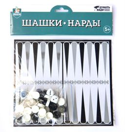 Шашки, нарды, 2 в 1 (04025) "Десятое королевство" в пакете