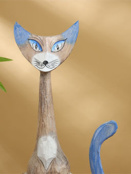 Сувенир «Коварный кот», 23×6×60 см, дерево