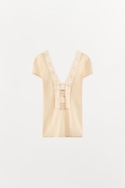 FLORAL LACE KNIT TOP - Zara фото 3