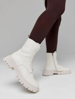 Ботинки жен., бежевые., н/к, шерсть