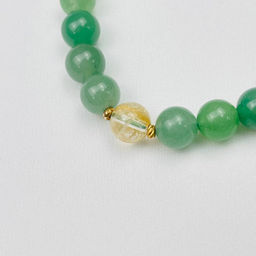 Браслет из зеленого Кварца и Цитрина с подвеской 16 см