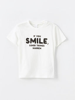 Bisiklet Yaka K?sa Kollu Bask?l? Erkek Bebek Ti??rt