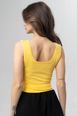 Кроп-топ майка из хлопка с лайкрой