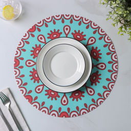 Набор салфеток сервировочных Доляна Колли, d=38 см, 4 шт, цвет бирюзовый  фото 5
