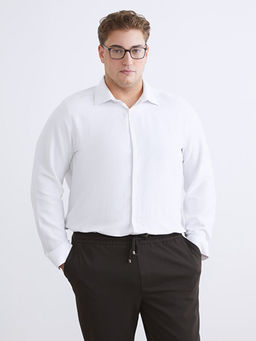 B?y?k Beden Slim Fit Uzun Kollu Oxford Erkek G?mlek