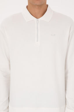 Erkek Beyaz Sweatshirt