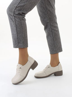 03-YDN15-23 LT. BEIGE Полуботинки женские (натуральная кожа)