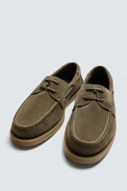 LEATHER DECK SHOES - Zara фото 14