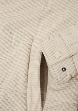 Kapitone Bej Kadife Ceket - Mavi фото 10