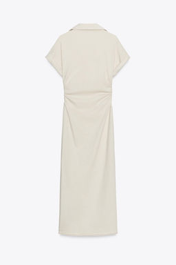 MIDI DRESS WITH GATHERED WAIST - Zara фото 17