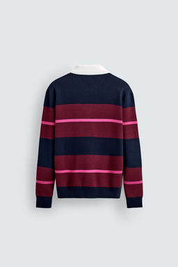 STRIPED KNITTED POLO SHIRT - Zara фото 8