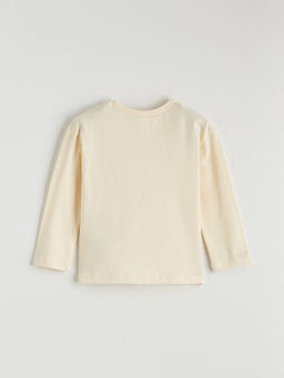 Bisiklet Yaka Bask?l? K?z ?ocuk Ti??rt