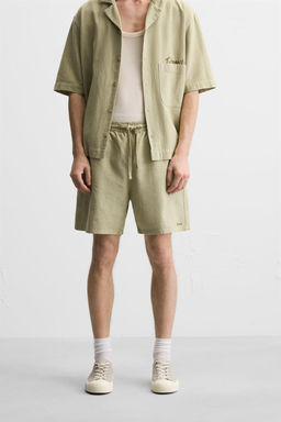 EMBROIDERED TEXTURED BERMUDA SHORTS - Zara фото 2