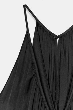 VESTIDO DRAPEADO SATINADO ZW COLLECTION / Negro - Zara фото 9