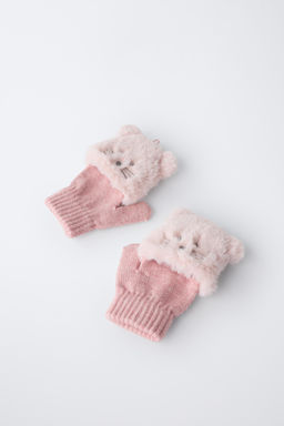 MITTEN GLOVES WITH MOUSE EFFECT HAIR - Zara фото 3