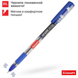 Цена за 12 шт. Ручка шариковая Luxor 1597 Spark, узел 0.7 мм, грип, синяя