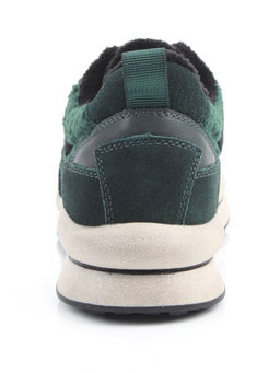 04-XKL23-140R GREEN Кроссовки утепленные женские (натуральная кожа, натуральная замша, байка)