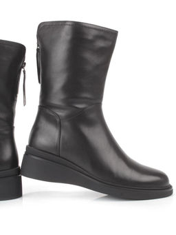 Z4212M BLACK Полусапоги зимние женские (натуральная кожа, натуральный мех)