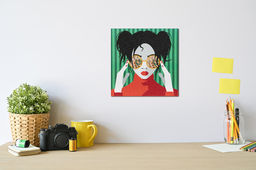 Кристальная (алмазная) мозаика ФРЕЯ ALBP-274 постер Девушка в красном 30 х 30 см